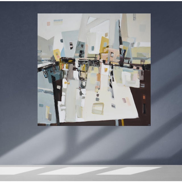 Textile Subjective Industrial Landscape. Original Modern Hand Painting For Sale - Image 7 of 10