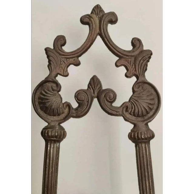 French Country Vintage Ornate Iron Easel Display Stand For Sale - Image 3 of 9