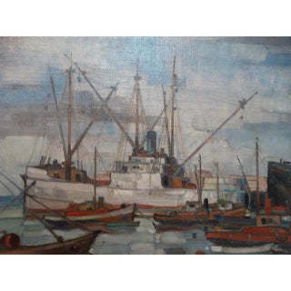 Richmond Irwin Kelsey: Santa Barbara Harbor Painting For Sale
