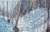 Original oil landscape by Sean Wu, The forest stream in winter sparkles in the sunlight