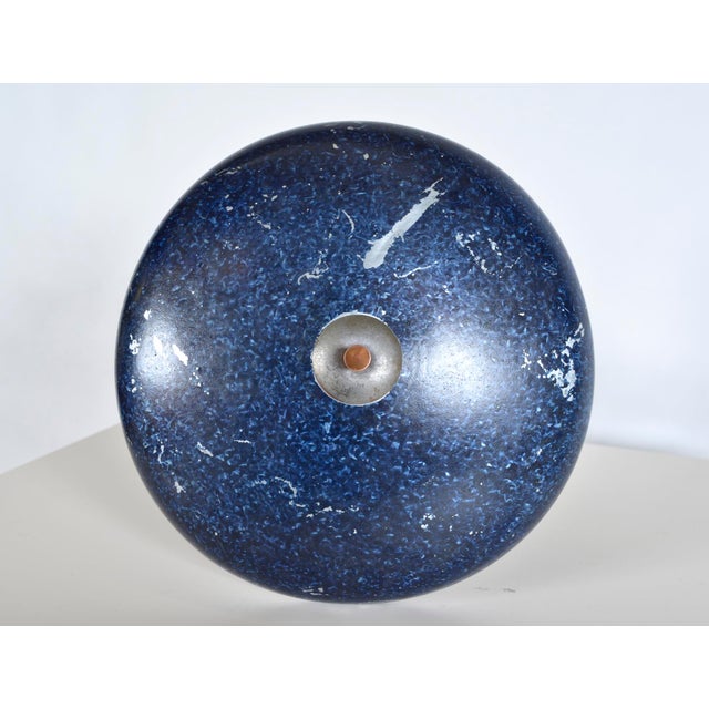Industrial Blue Mushroom Desk Light in Aluminium and Copper, Germany, 1950s For Sale - Image 14 of 16