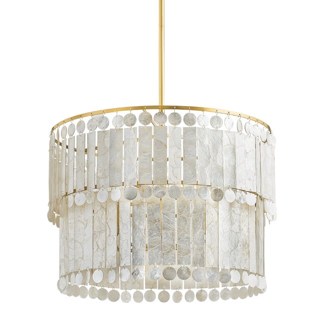 Metal Mitzi Melisa 24 in. 6 Light Chandelier in Aged Brass Finish For Sale - Image 7 of 7