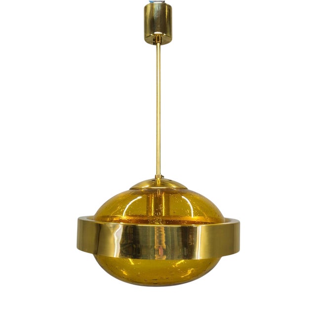 Space Age Ufo Pendant Lamp from Kamenický Šenov, Former Czechoslovakia, 1970s For Sale