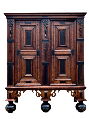 Baroque Dutch Ebony & Oak Cabinet, 1680s