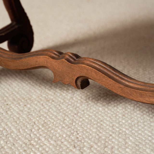 1900s French Wood & Upholstered Stool For Sale - Image 9 of 10