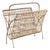 1950s Bamboo & Rattan Openweave Magazine Rack W/ Iron Base For Sale
