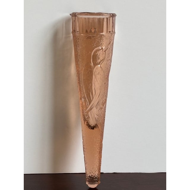 Circa 1930 Depression Glass "Woodpecker" Wall Pocket Vase For Sale - Image 9 of 16
