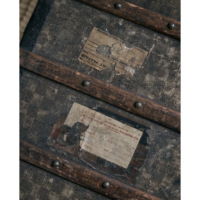 Vintage Checkerboard Trunk Coffee Table For Sale In New York - Image 6 of 17