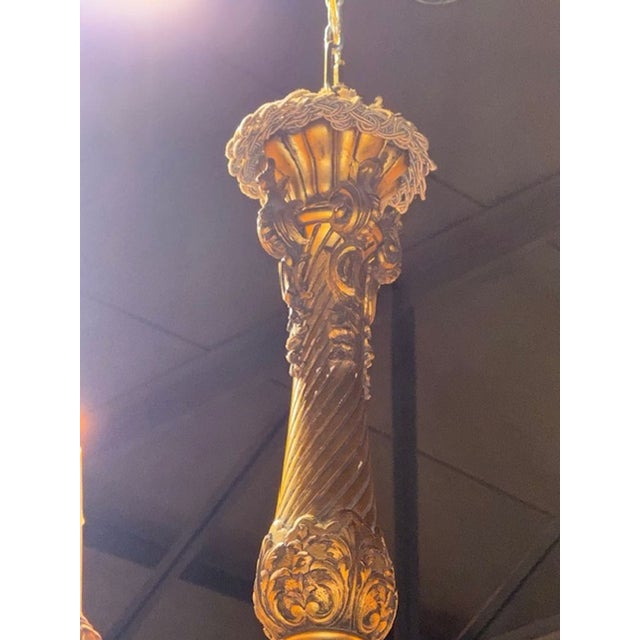 19th Century 19th Century French Giltwood Chandelier For Sale - Image 5 of 7