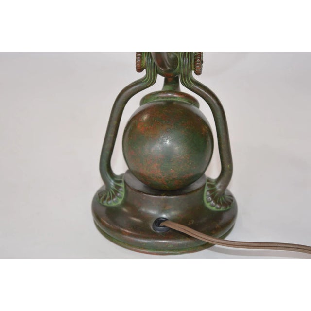 Metal Tiffany Studios Bronze and Favrile Table Lamp For Sale - Image 7 of 11