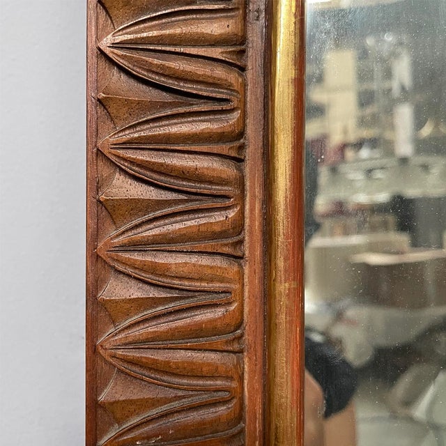 Mid-Century Modern Italian Wall Mirror in Wooden Frame for Brusotti, 1940s For Sale - Image 6 of 11