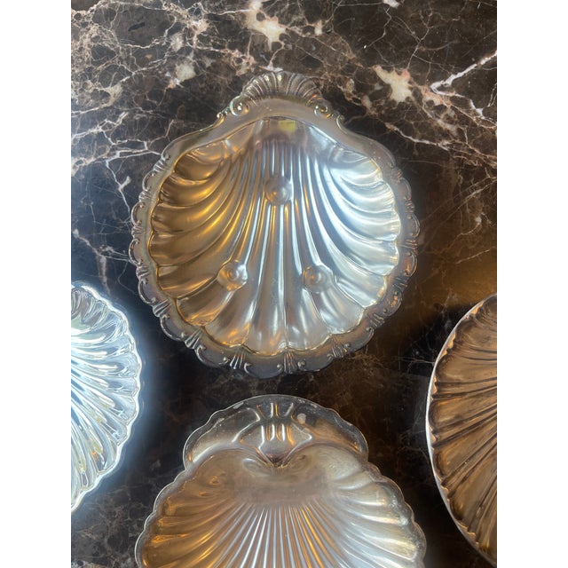 Vintage Silver & Glass Shell Caviar Dish Set - 7 pcs For Sale - Image 16 of 18