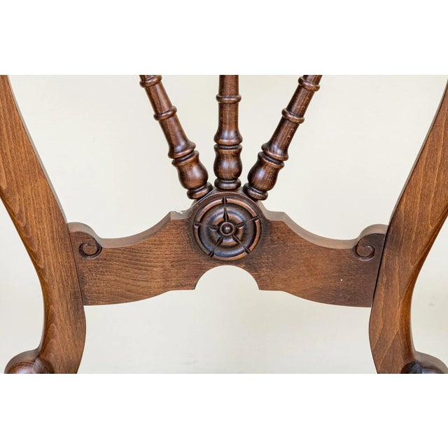 Late 20th Century Vintage Upholstered Carved Hall Chairs—A Pair For Sale In New York - Image 6 of 12