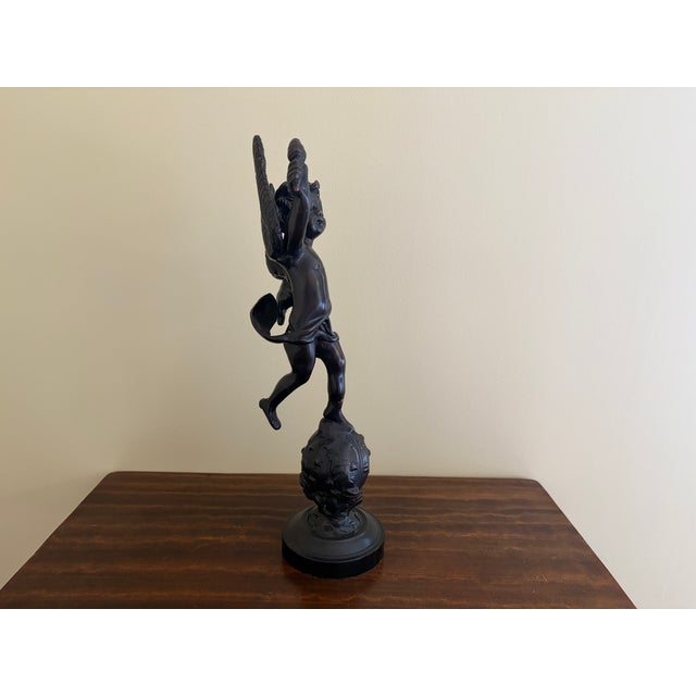 Late 20th C. Decorative Crafts Bronze-Finish Winged Putto Sculpture For Sale - Image 10 of 11