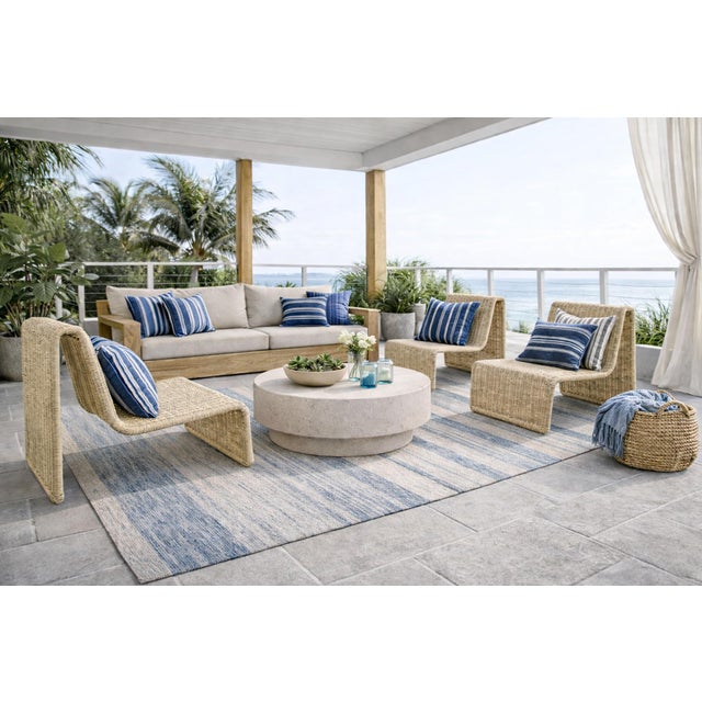 Modern Raw Wicker Wide Chair For Sale - Image 9 of 9