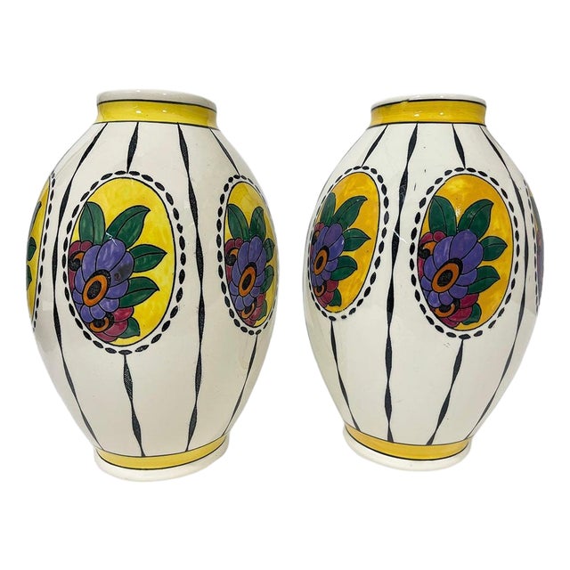 Art Deco Vases by Charles Catteau for Boch Frères, 1920s, Set of 2 For Sale