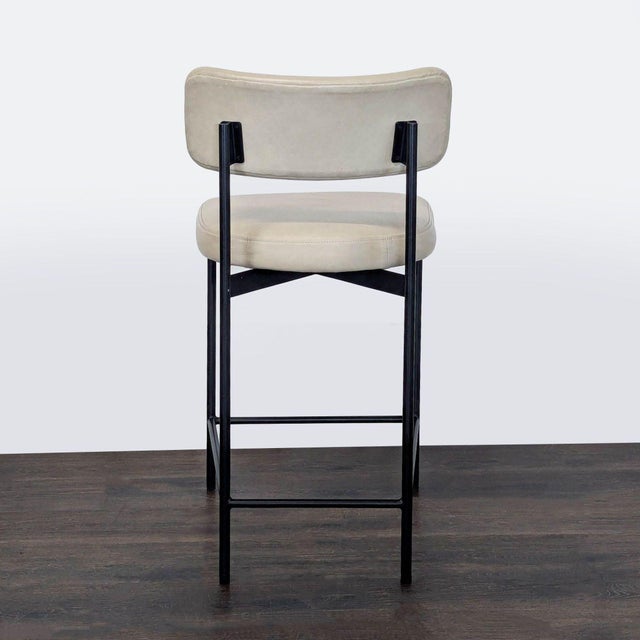 2010s Pottery Barn Maison Leather Bar Stool For Sale - Image 5 of 9