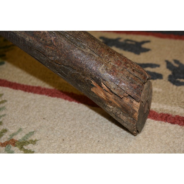 1980s Rustic Old Hickory Indiana Oak Wood / Log Bench Dining Seat For Sale - Image 13 of 16