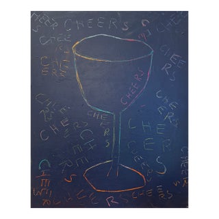 Sarah Trundle, Contemporary Abstract Framed Painting "Cheers" For Sale