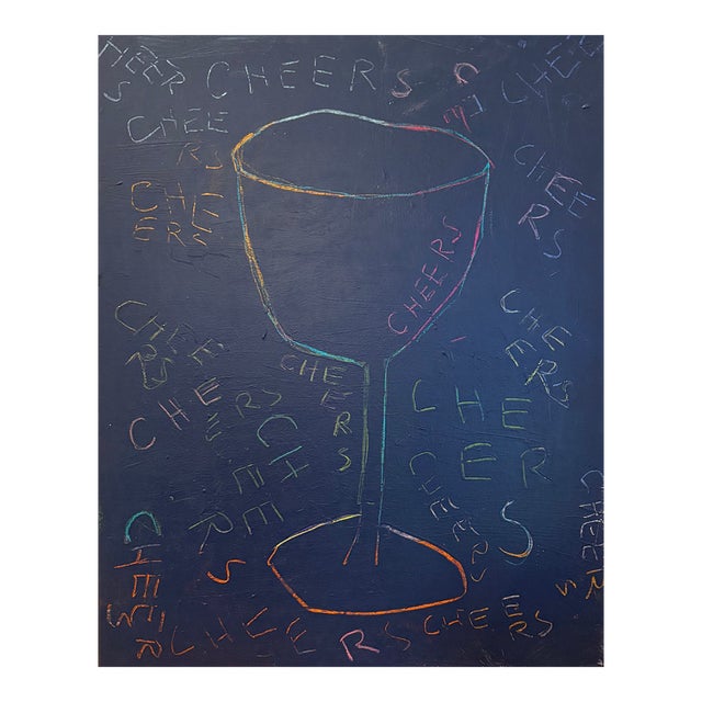 Sarah Trundle, Contemporary Abstract Framed Painting "Cheers" For Sale