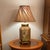 Vintage Chinoiserie Hexagonal Reverse-Painted Glass & Brass Table Lamp For Sale - Image 12 of 15