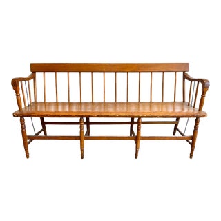 Early 20th Century Spindle Farmhouse Bench For Sale