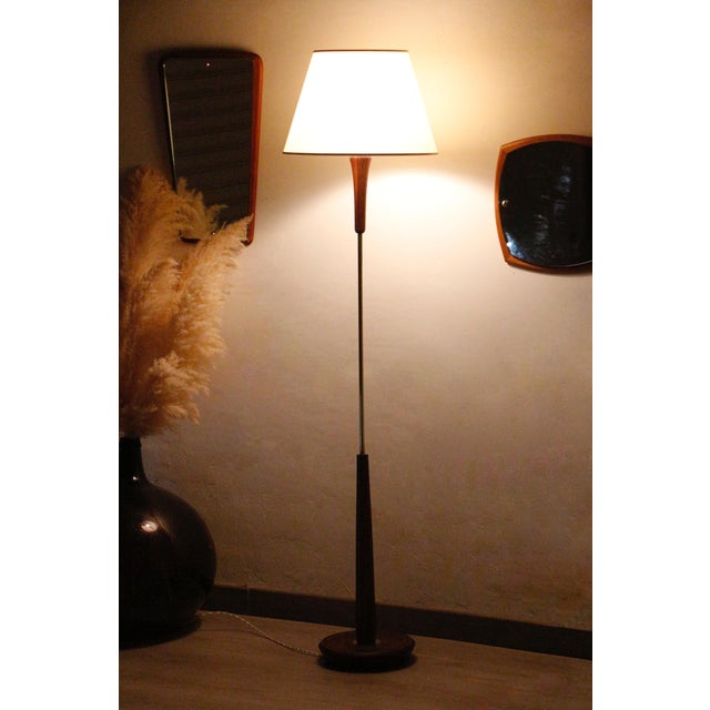 Vintage Teak and Brass Floor Lamp, 1960s For Sale - Image 13 of 17