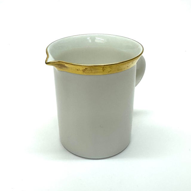 Mid 20th Century Vintage Mid-Century Modern Rosenthal Kurfürstendamm Gold Embellished Porcelain Creamer and Sugar Bowl Set For Sale - Image 5 of 13