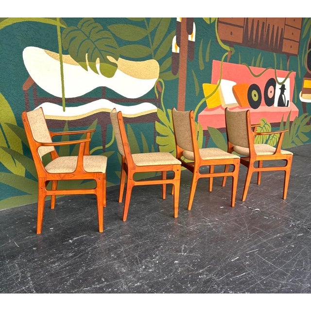 Wood Danish Teak D-Scan Dining Chairs For Sale - Image 7 of 10