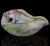 Vintage Murano Silver Leaf Confetti Cut Canes Ribbons Italian Art Glass Decorative Heart Shape Bowl For Sale In Orlando - Image 6 of 13