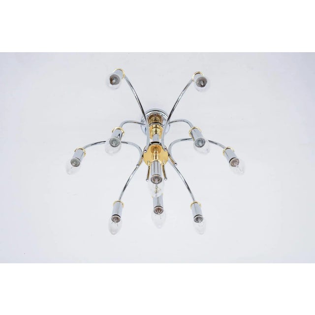 Hollywood Regency German Pendant in Chrome and Brass from Schröder & Co., 1960s For Sale - Image 3 of 10