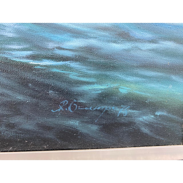 1970s Original Mid-Century Oil on Canvas Painting of the Historic Schooner Yacht America, After Carl G. Evers For Sale - Image 10 of 13