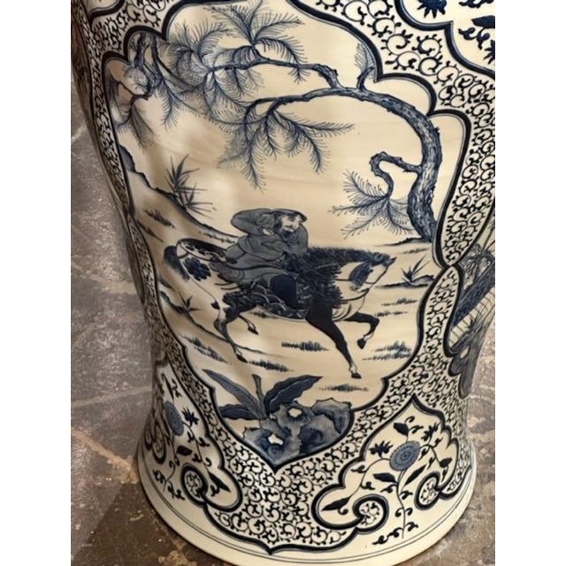 Ceramic Palace Size Chinese Blue and White Vase For Sale - Image 7 of 7