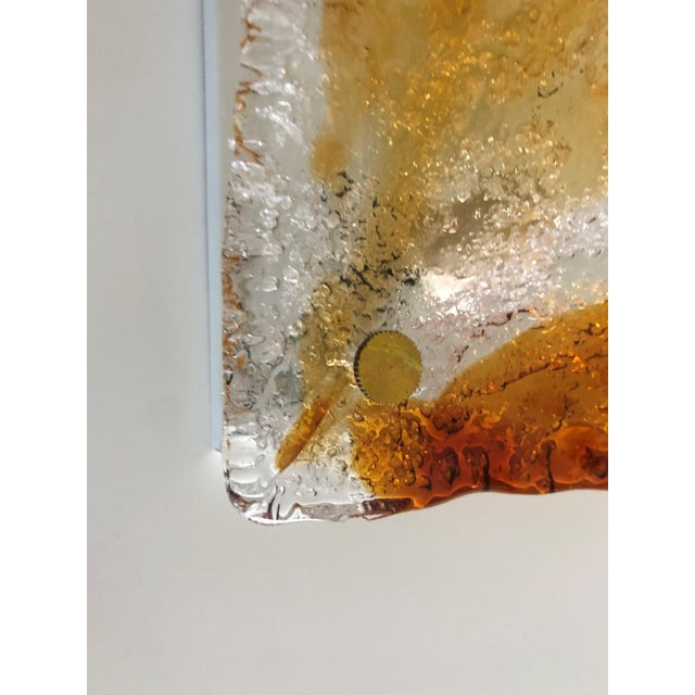 Boho Chic Midcentury Modern Italian Wall Sconce in Amber Murano Glass by Mazzega, 1970s For Sale - Image 3 of 8