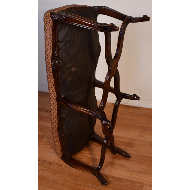 1910s Antique French Louis XV Walnut Hand Carved Window Bench / New Upholstery For Sale - Image 16 of 16