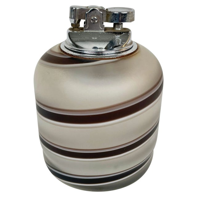 Gray Murano Glass Table Lighter by Tommaso Barbi, Italy, 1970s For Sale - Image 8 of 8