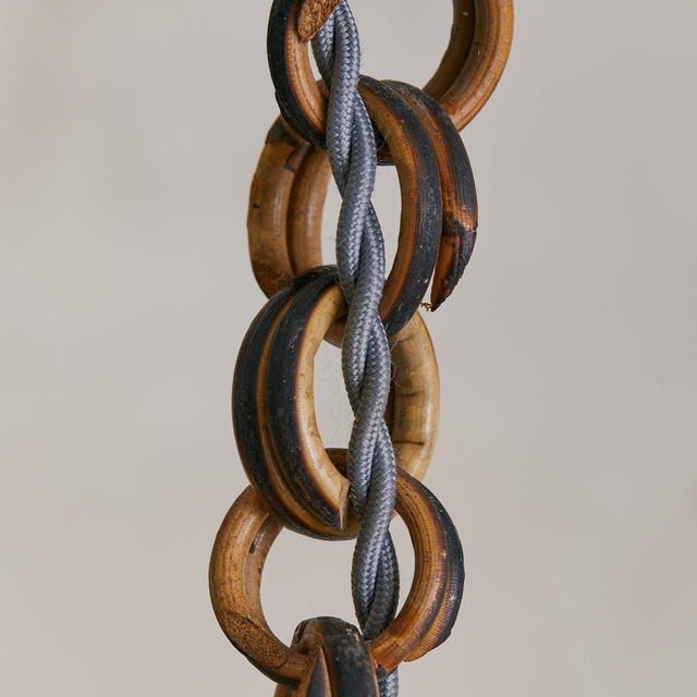 1960s 1960s Italian Bamboo Lantern Pendant in Manner of Franco Albini For Sale - Image 5 of 7