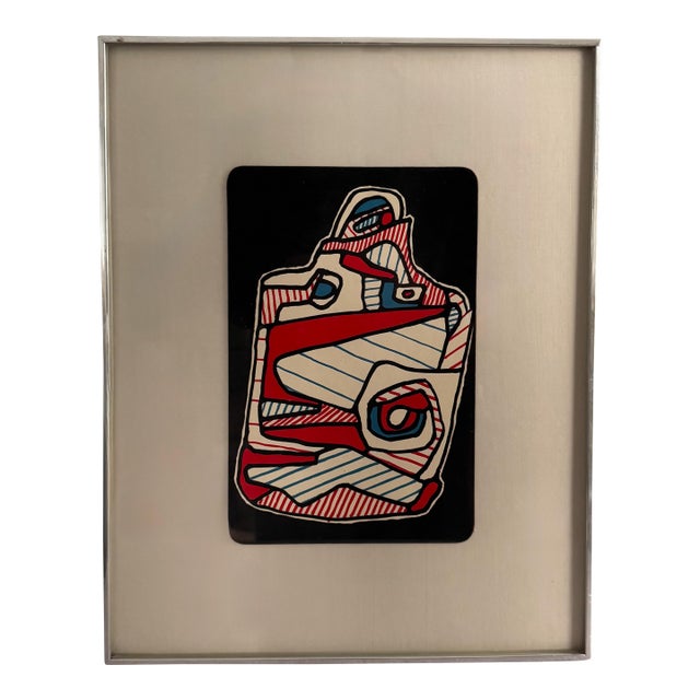 Mid Century Jean Dubuffet Screen Print La Valise Modern Art Kulicke Frames For Sale
