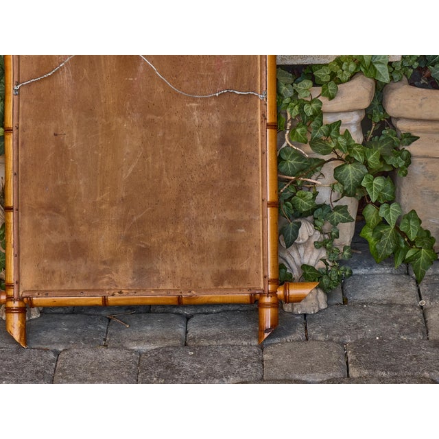 French Faux Bamboo Walnut Mirror with Pierced Corners, circa 1900 For Sale - Image 12 of 12