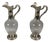 Antique Rococo Crystal and Silver Ewers, 1850, Set of 2 For Sale