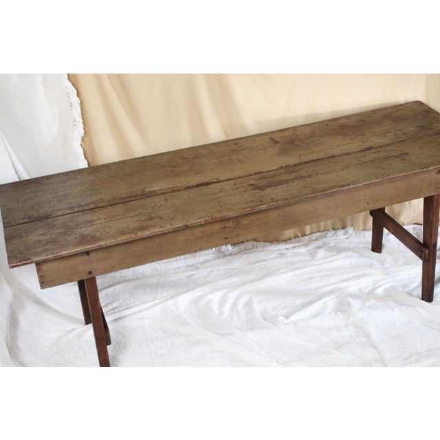 Antique Farmhouse Dining or Harvest Table For Sale - Image 10 of 14
