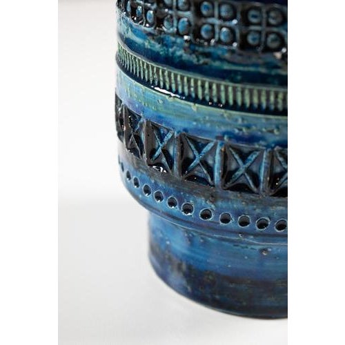 Italian Blue Vase by Bitossi For Sale - Image 6 of 9