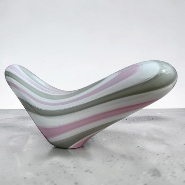 Vetri-Murano Glass Art Crescent Shaped Table Lamp For Sale - Image 9 of 10