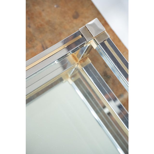Large Italian Modern Rectangula Cocktail or Coffee Low Table of Chrome and Brass For Sale - Image 14 of 15