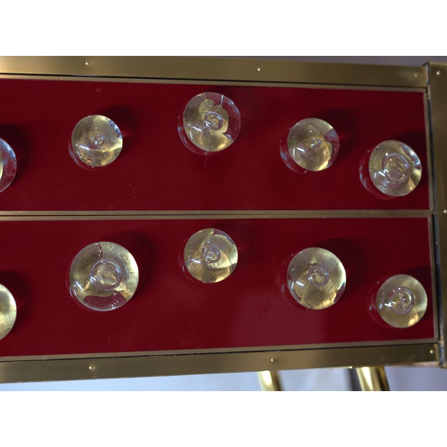 Not Yet Made - Made To Order Italian Red Murano Glass Sideboard with 28 Jewels and Brass from Justfurnituress SRL For Sale - Image 5 of 9