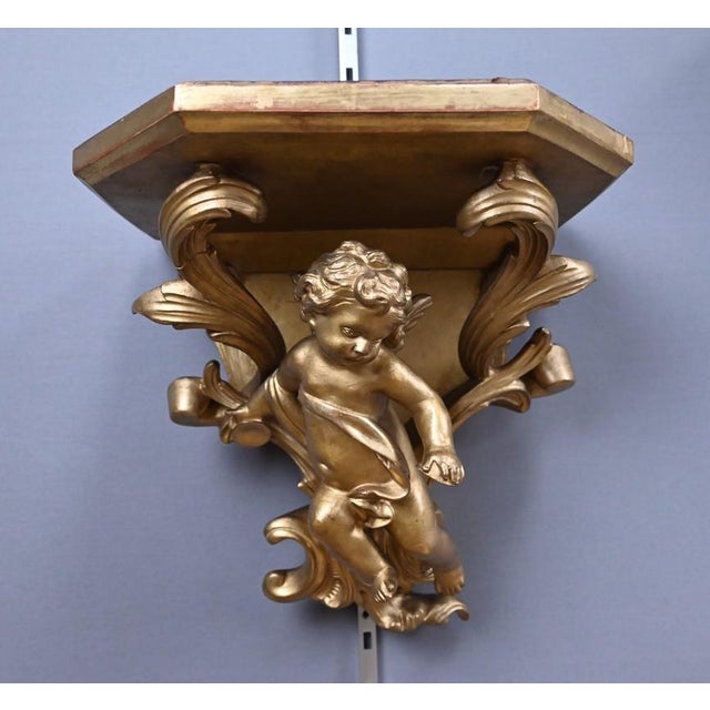 Late 19th Century Gilt Wood Wall Sconces, Set of 2 For Sale - Image 6 of 18