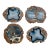 Polished Blue Agate Slice Coasters, Set of 4 For Sale
