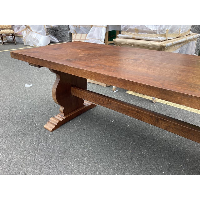 Farmhouse French Solid-Plank Oak Farmhouse Table For Sale - Image 3 of 7