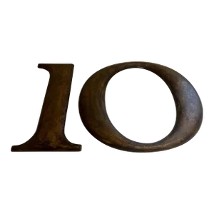 Large Woolworth & Co Gilt Metal Number Ten Sign Wall Sculpture