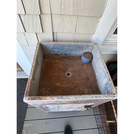 Late 19th Century Late 19th Century Rare Petite Dry Sink Cabinet W/ Zinc Top For Sale - Image 5 of 7